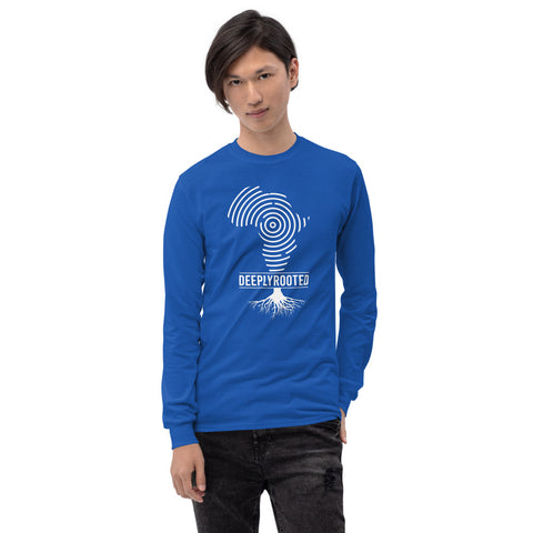 Teesafrique Deeply Rooted Logo Print Men’s Long Sleeve Tee