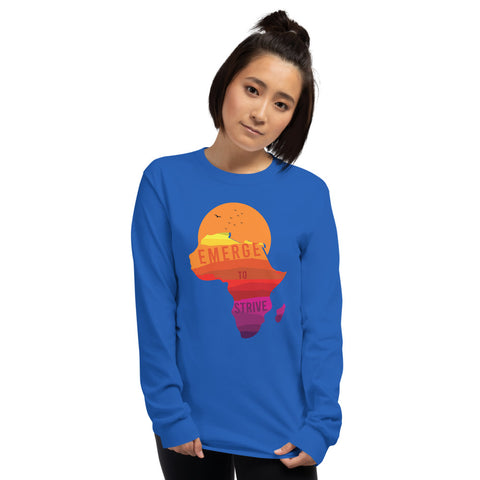 Teesafrique Strive To Emerge Print Women's Long Sleeve Tee