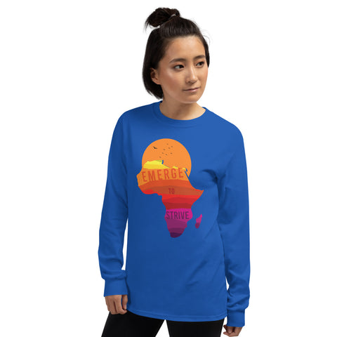 Teesafrique Strive To Emerge Print Women's Long Sleeve Tee