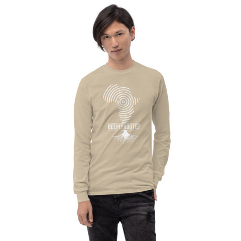 Teesafrique Deeply Rooted Logo Print Men’s Long Sleeve Tee