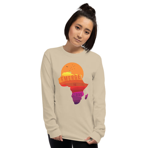 Teesafrique Strive To Emerge Print Women's Long Sleeve Tee