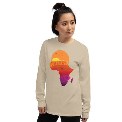 Teesafrique Strive To Emerge Print Women's Long Sleeve Tee