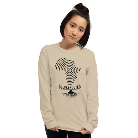 Teesafrique Deeply Rooted Print Women's Long Sleeve Tee