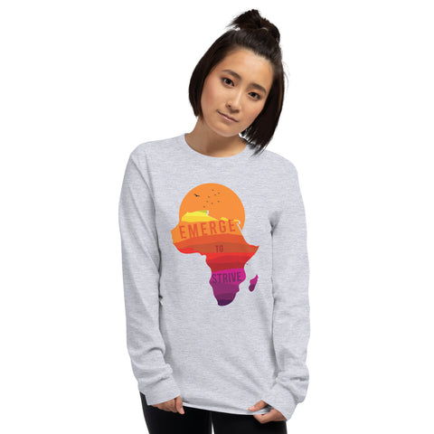Teesafrique Strive To Emerge Print Women's Long Sleeve Tee
