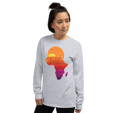 Teesafrique Strive To Emerge Print Women's Long Sleeve Tee