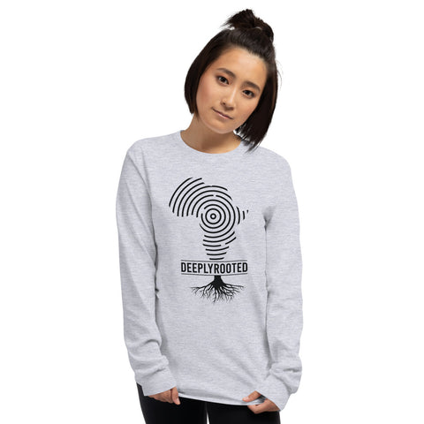 Teesafrique Deeply Rooted Print Women's Long Sleeve Tee