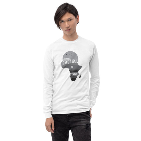 Teesafrique Strive To Emerge B/W Print Men’s Long Sleeve Tee