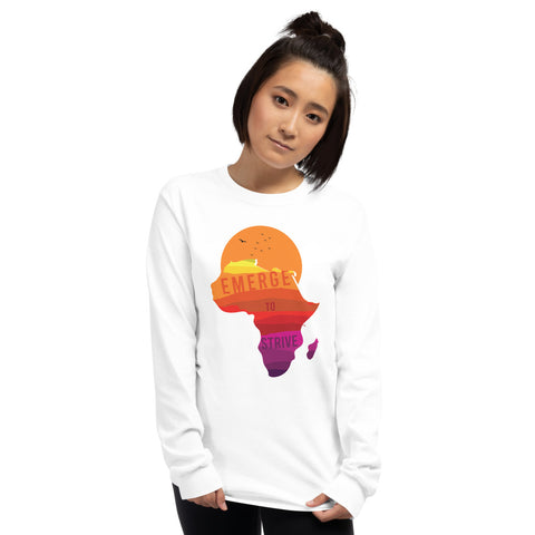 Teesafrique Strive To Emerge Print Women's Long Sleeve Tee