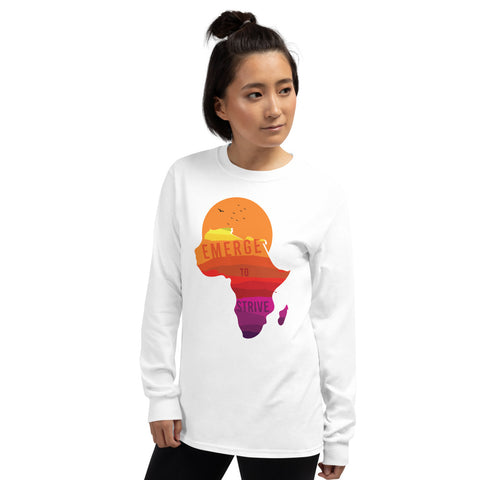Teesafrique Strive To Emerge Print Women's Long Sleeve Tee