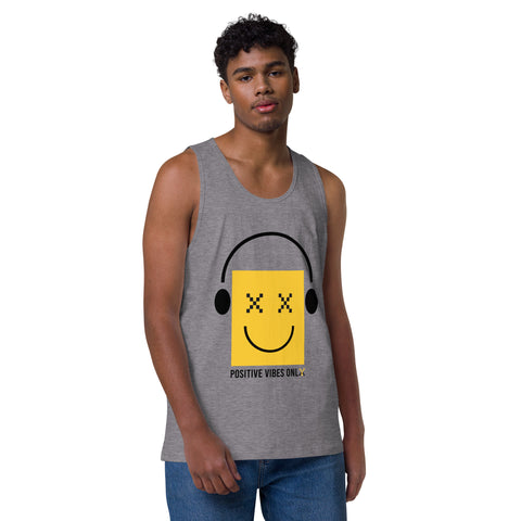 Teesafrique Sustainable Positive Vibes only emoji Statement Men’s premium tank top