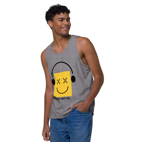 Teesafrique Sustainable Positive Vibes only emoji Statement Men’s premium tank top