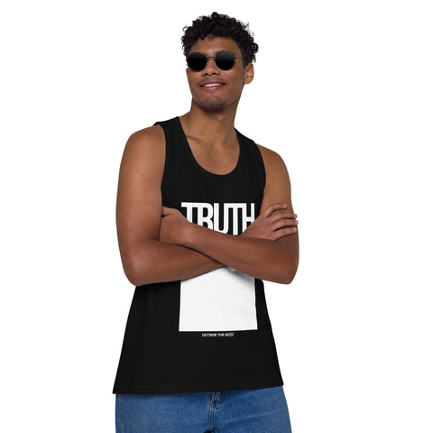 Teesafrique Sustainable Truth Outside the box Statement Men’s premium tank top