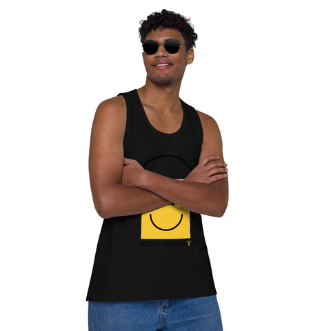 Teesafrique Sustainable Positive Vibes only emoji Statement Men’s premium tank top