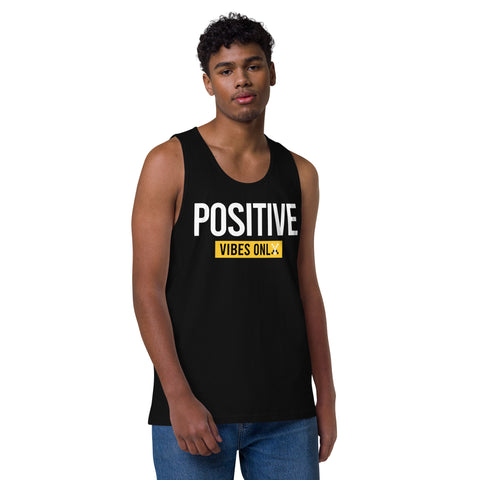 Teesafrique Sustainable Positive Vibes Only Statement. Men’s premium tank top