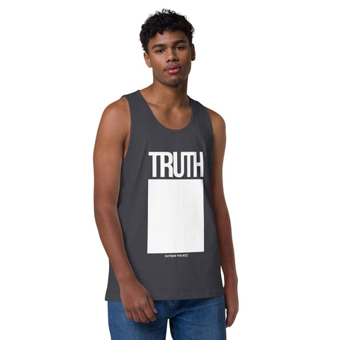 Teesafrique Sustainable Truth Outside the box Statement Men’s premium tank top
