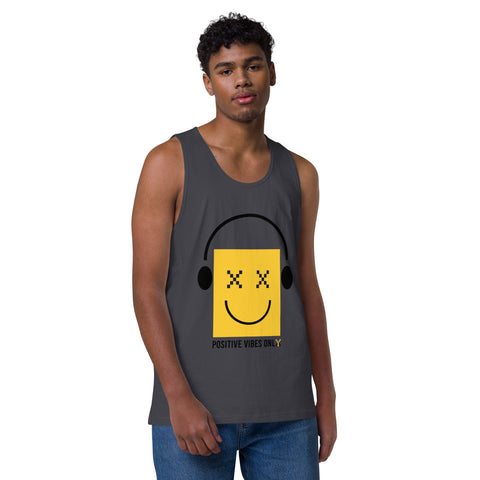 Teesafrique Sustainable Positive Vibes only emoji Statement Men’s premium tank top