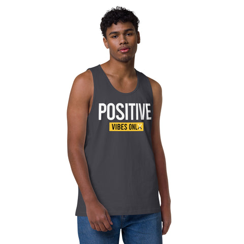 Teesafrique Sustainable Positive Vibes Only Statement. Men’s premium tank top
