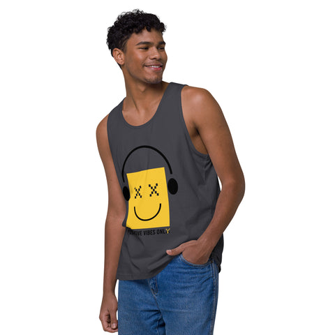 Teesafrique Sustainable Positive Vibes only emoji Statement Men’s premium tank top