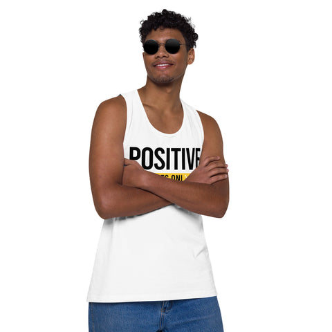 Teesafrique Sustainable Positive Vibes Only Statement. Men’s premium tank top