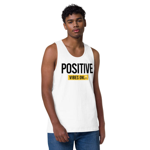Teesafrique Sustainable Positive Vibes Only Statement. Men’s premium tank top