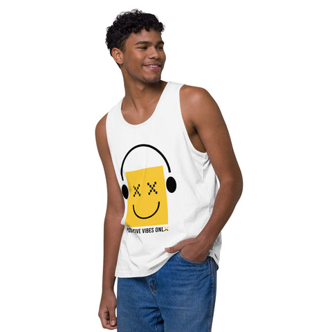Teesafrique Sustainable Positive Vibes only emoji Statement Men’s premium tank top