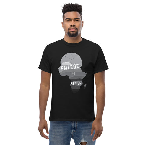 Teesafrique Strive To Emerge B/W Print Men's Tee