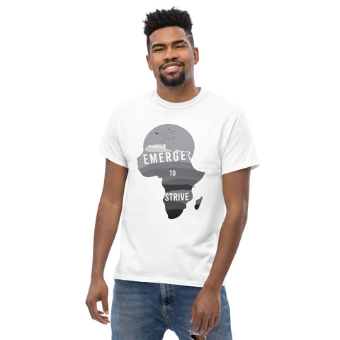 Teesafrique Strive To Emerge B/W Print Men's Tee