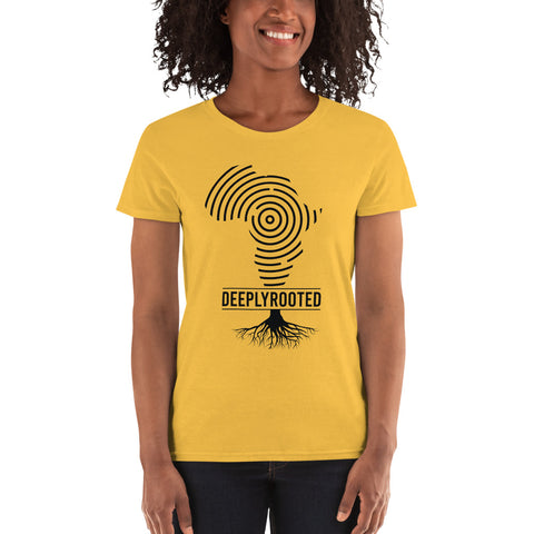 Teesafrique Classic Deeply Rooted Print Women's Tee