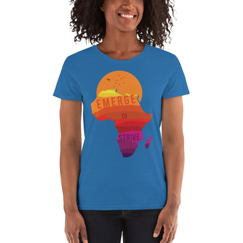 Teesafrique Strive To Emerge Print Womens Tee