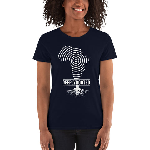 Teesafrique Classic Deeply Rooted Print Women's Tee