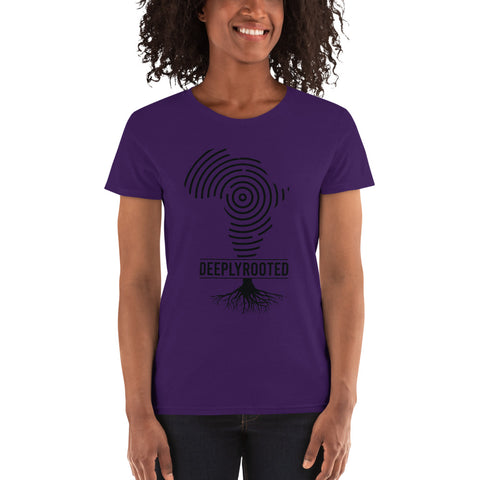 Teesafrique Classic Deeply Rooted Print Women's Tee