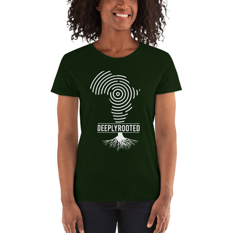 Teesafrique Classic Deeply Rooted Print Women's Tee