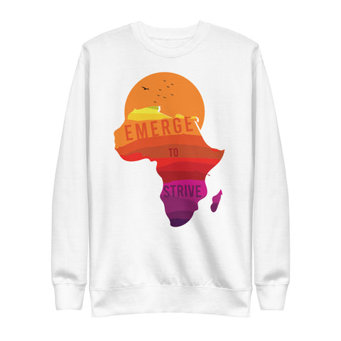 Teesafrique Unisex Fleece Strive To Emerge Print Sweatshirt