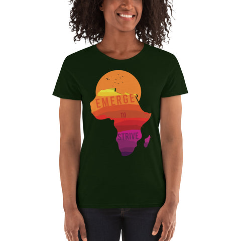 Teesafrique Strive To Emerge Print Womens Tee