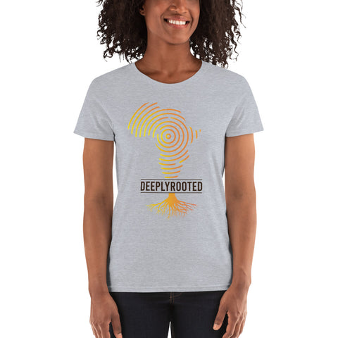 Teesafrique Classic Deeply Rooted Print Women's Tee