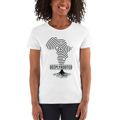 Teesafrique Classic Deeply Rooted Print Women's Tee