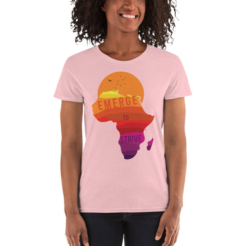 Teesafrique Strive To Emerge Print Womens Tee