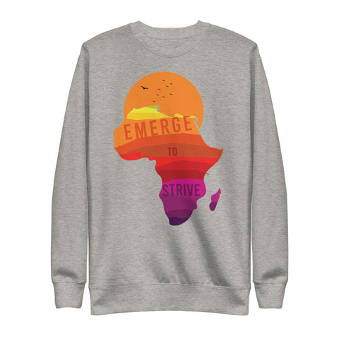 Teesafrique Unisex Fleece Strive To Emerge Print Sweatshirt