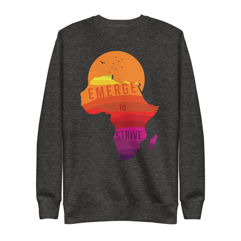 Teesafrique Unisex Fleece Strive To Emerge Print Sweatshirt