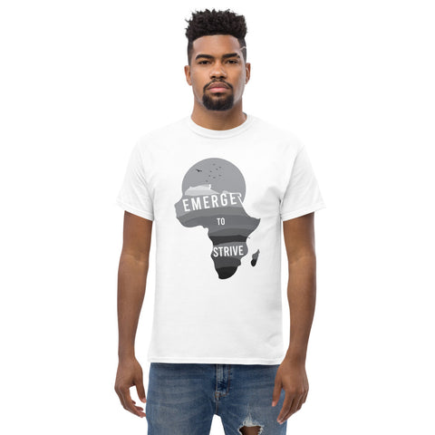 Teesafrique Strive To Emerge B/W Print Men's Tee