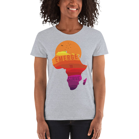 Teesafrique Strive To Emerge Print Womens Tee