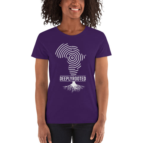 Teesafrique Classic Deeply Rooted Print Women's Tee