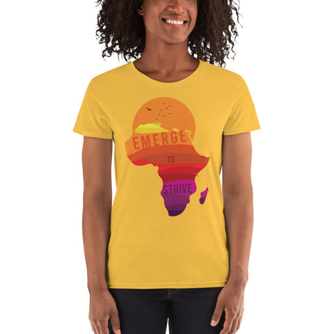Teesafrique Strive To Emerge Print Womens Tee
