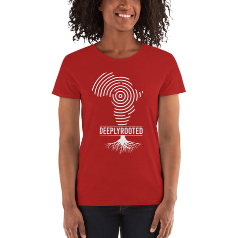Teesafrique Classic Deeply Rooted Print Women's Tee