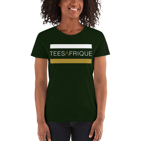 Teesafrique Classic Band Script Logo Print Women's Tee