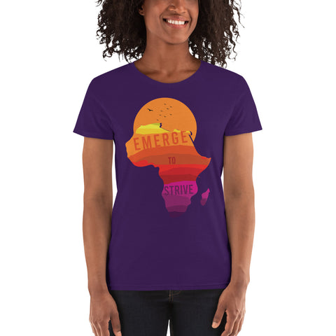 Teesafrique Strive To Emerge Print Womens Tee