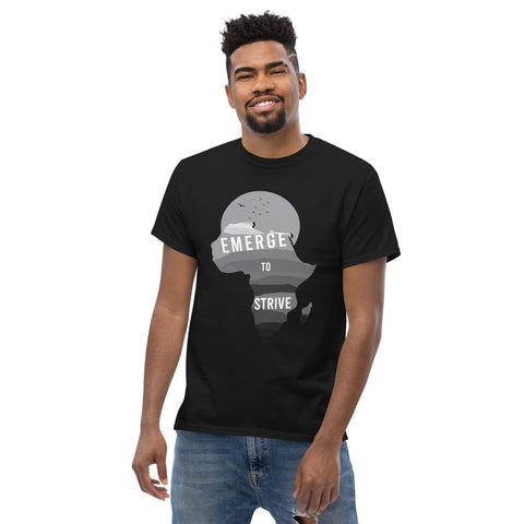 Teesafrique Strive To Emerge B/W Print Men's Tee