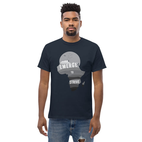 Teesafrique Strive To Emerge B/W Print Men's Tee