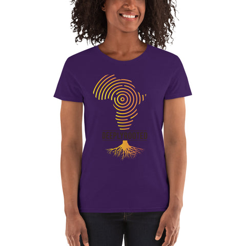 Teesafrique Classic Deeply Rooted Print Women's Tee