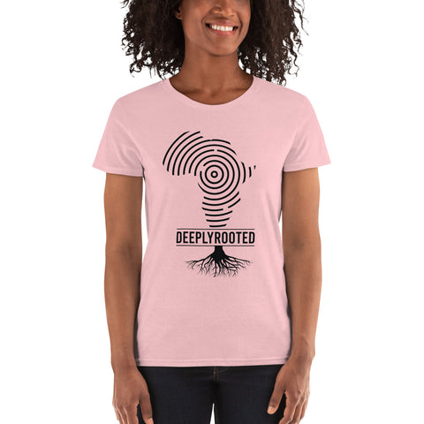 Teesafrique Classic Deeply Rooted Print Women's Tee